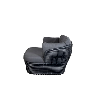 Fotel lounge Basket - Graphite Grey, w zestawie szare poduszki - Cane-line