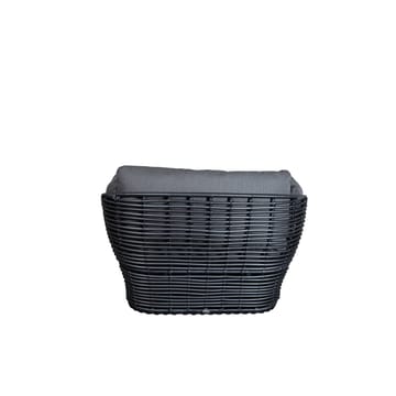 Fotel lounge Basket - Graphite Grey, w zestawie szare poduszki - Cane-line