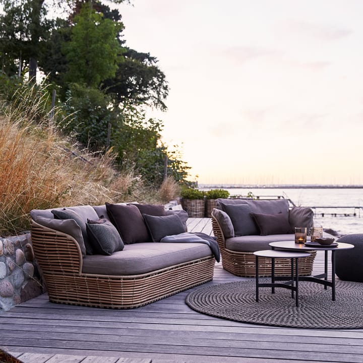 Fotel lounge Basket, Natural, w zestawie taupe poduszki Cane-line
