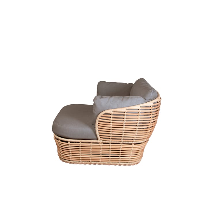 Fotel lounge Basket, Natural, w zestawie taupe poduszki Cane-line