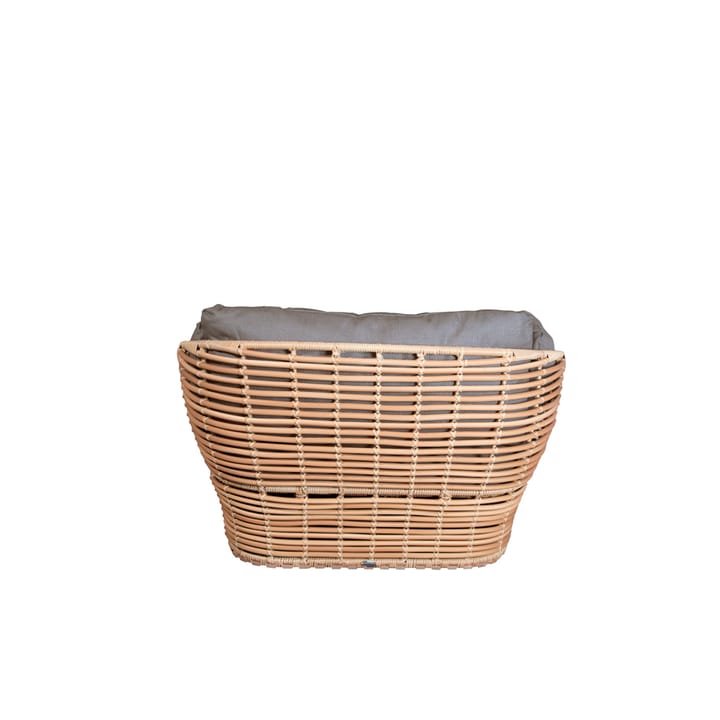 Fotel lounge Basket, Natural, w zestawie taupe poduszki Cane-line