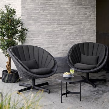Fotel obrotowy Peacock - Dark Grey, nogi z aluminium - Cane-line