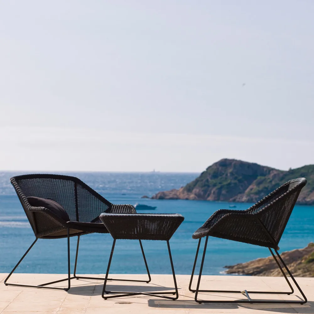 Fotel wypoczynkowy Breeze Weave z wysokim oparciem, White Grey Cane-line