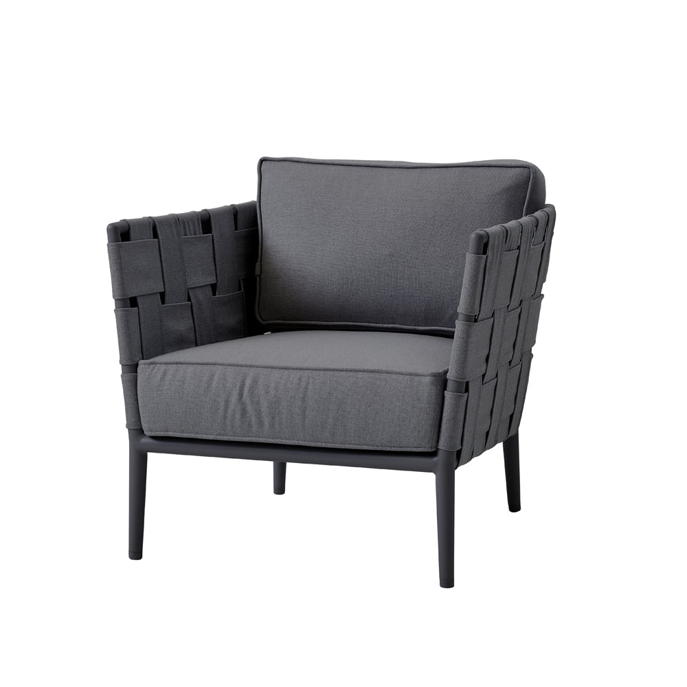 Cane-line Fotel wypoczynkowy Conic Grey, w zestawie poduszki
