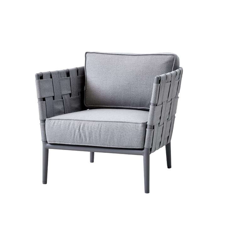 Fotel wypoczynkowy Conic - Light Grey, w zestawie poduszki - Cane-line