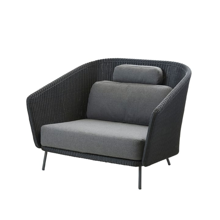 Fotel wypoczynkowy Mega - Graphic, w zestawie z szarymi poduszkami - Cane-line