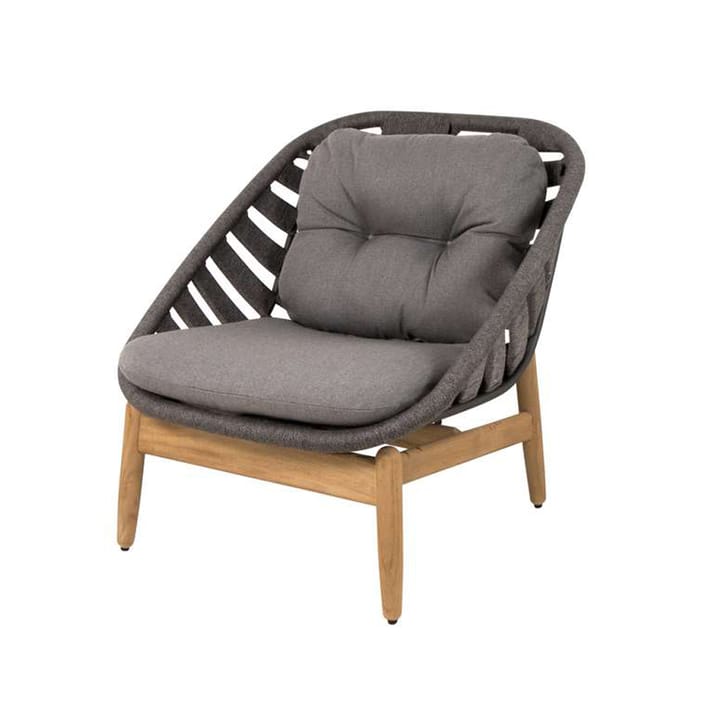 Fotel wypoczynkowy Strington - Cane-Line Airtouch Dark Grey-drewno tekowe - Cane-line