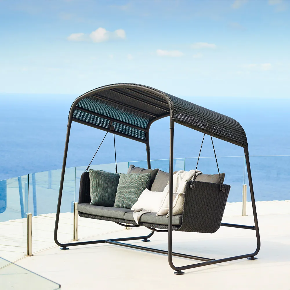 Hamak Cave, Graphite, w zestawie szare poduszki Cane-line