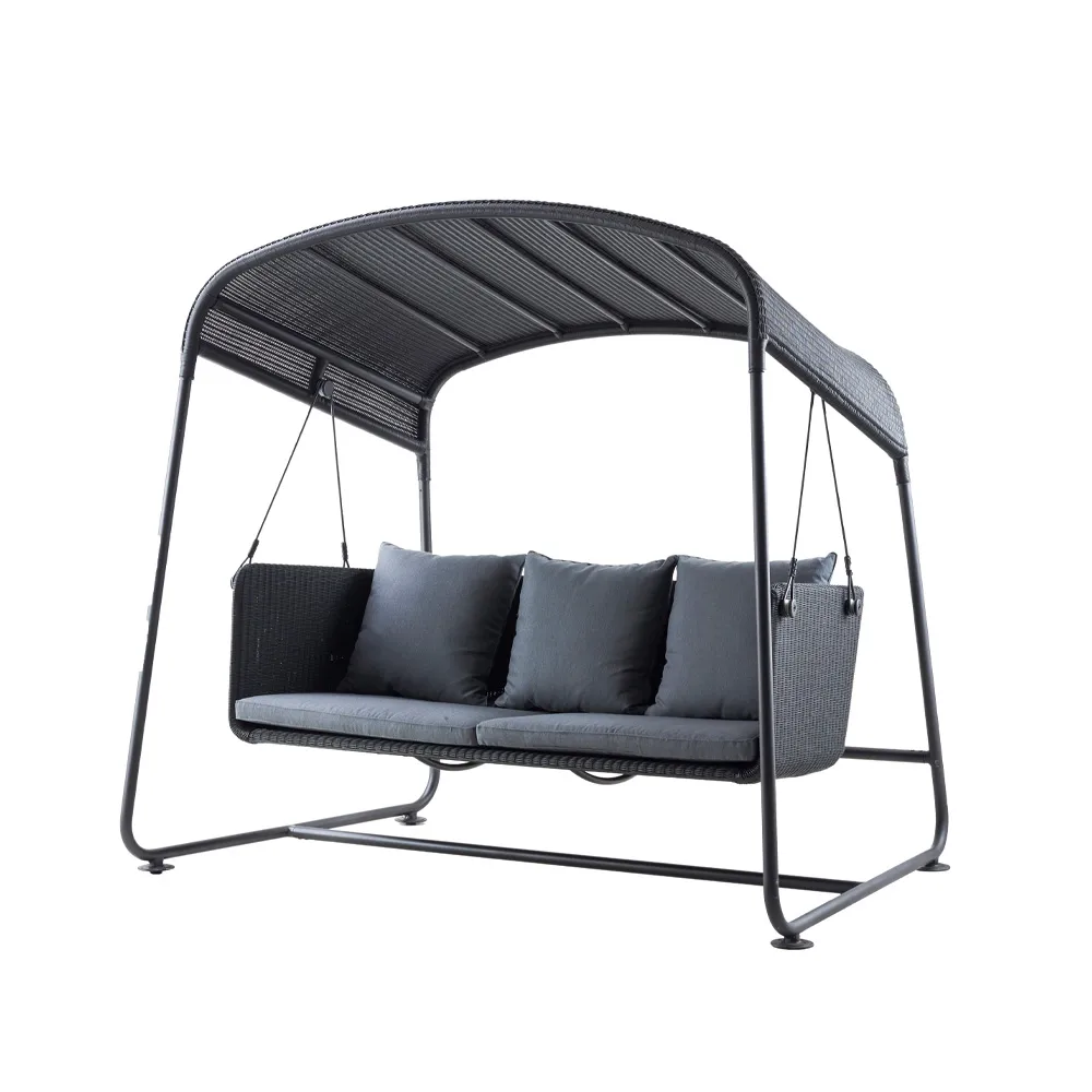 Hamak Cave, Graphite, w zestawie szare poduszki Cane-line