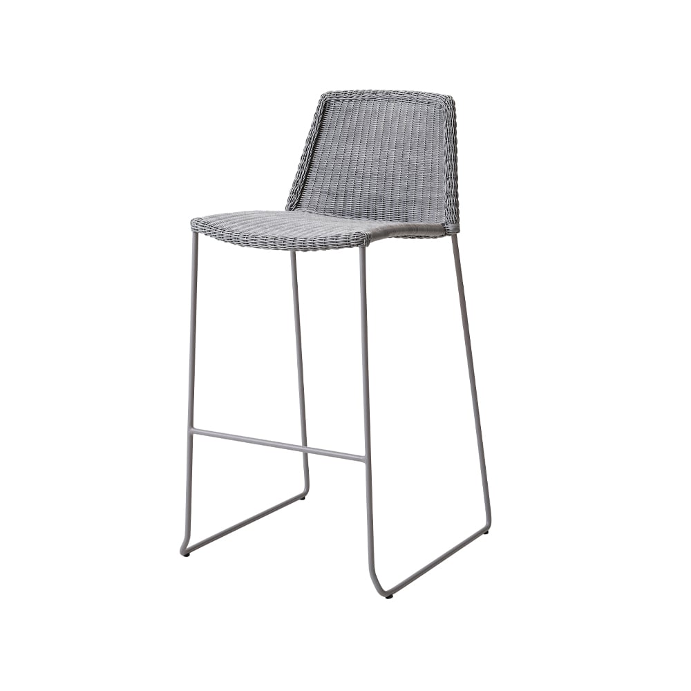 Cane-line Krzesło barowe Breeze Light Grey | Skandynawski Design | Krzesła ogrodowe | Szary
