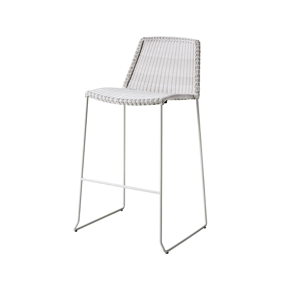 Cane-line Krzesło barowe Breeze White Grey | Skandynawski Design | Krzesła ogrodowe | Biały