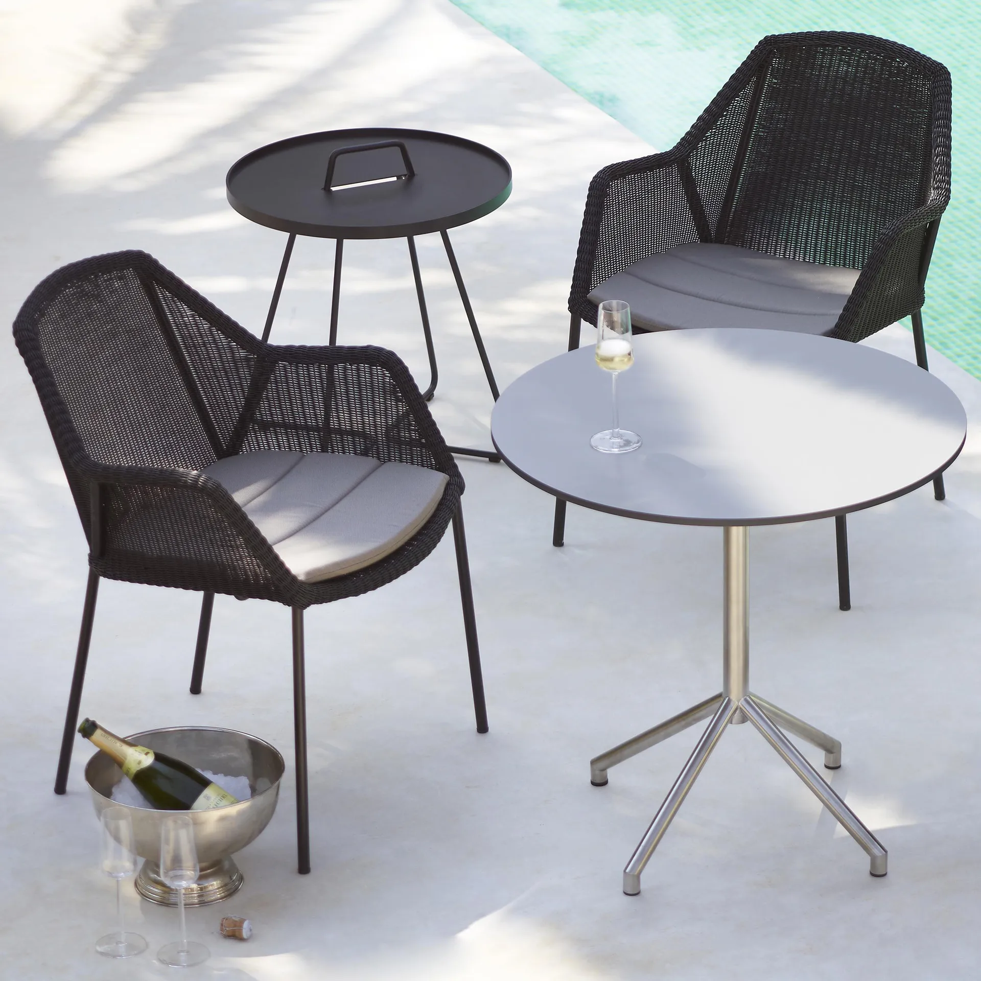 Krzesło Breeze Weave z możliwością sztaplowania, Black Cane-line