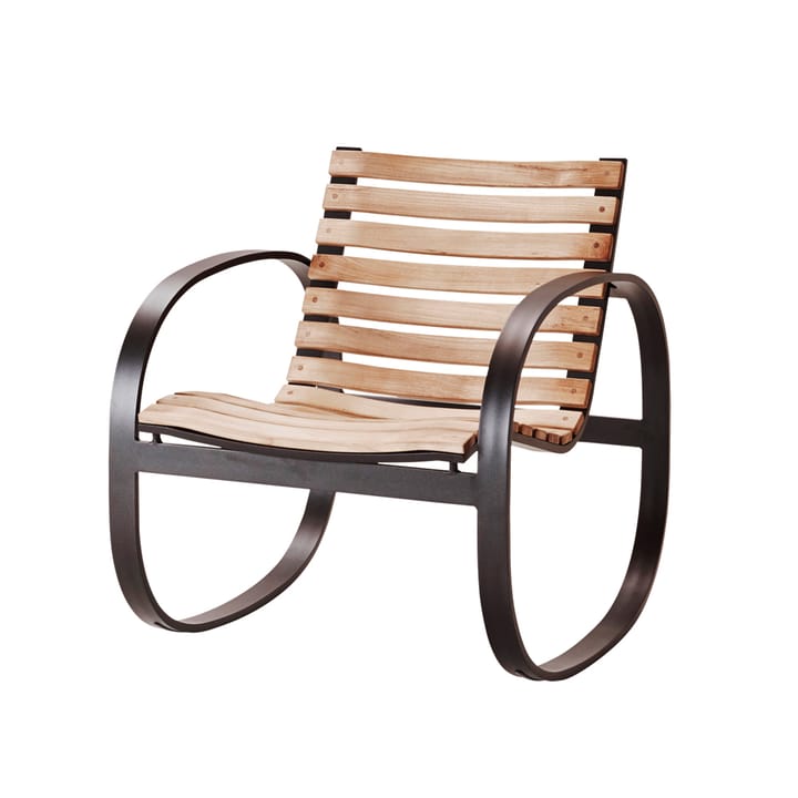 Krzesło bujane Parc - Lava Grey, drewno tekowe - Cane-line