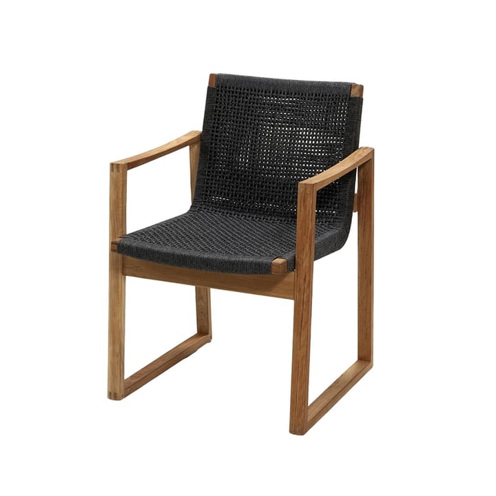 Krzesło Endless - Dark Grey, stelaż z drewna tekowego - Cane-line