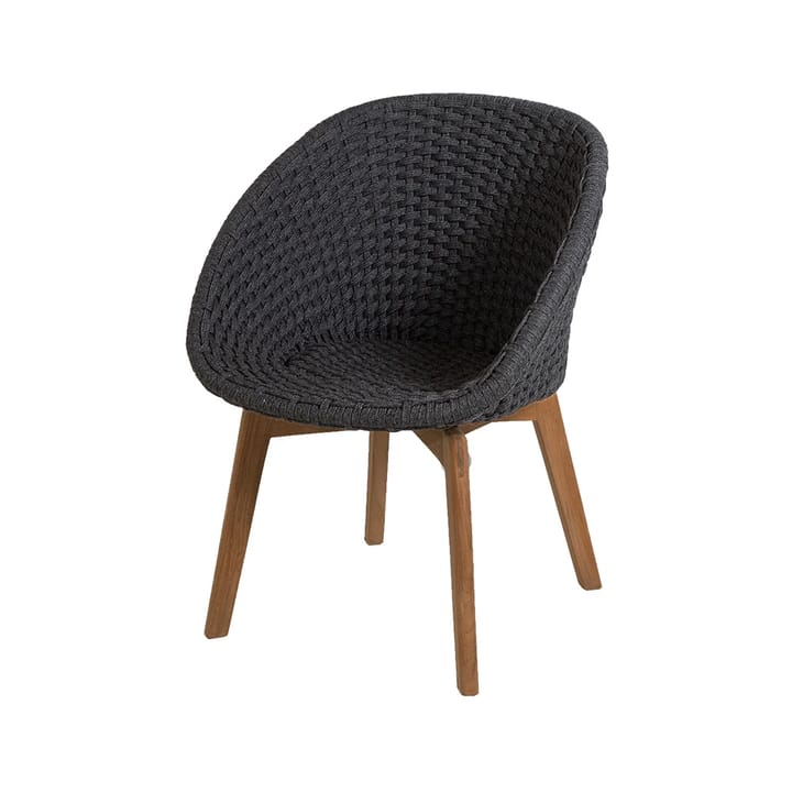 Krzesło Peacock, Soft Rope - Dark Grey, drewno tekowe - Cane-line