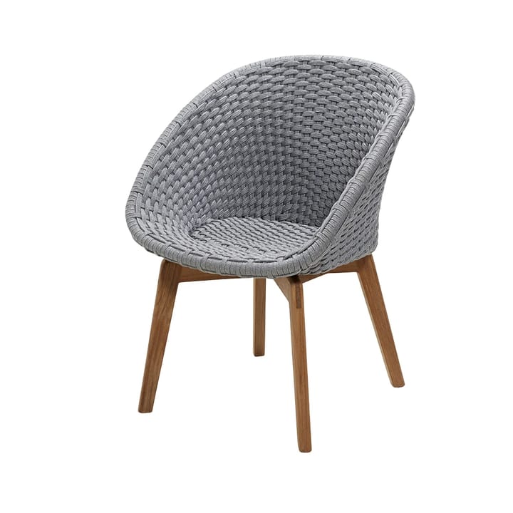 Krzesło Peacock, Soft Rope - Light Grey, drewno tekowe - Cane-line