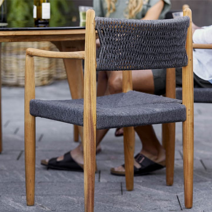 Krzesło Royal - Dark Grey, drewno tekowe - Cane-line