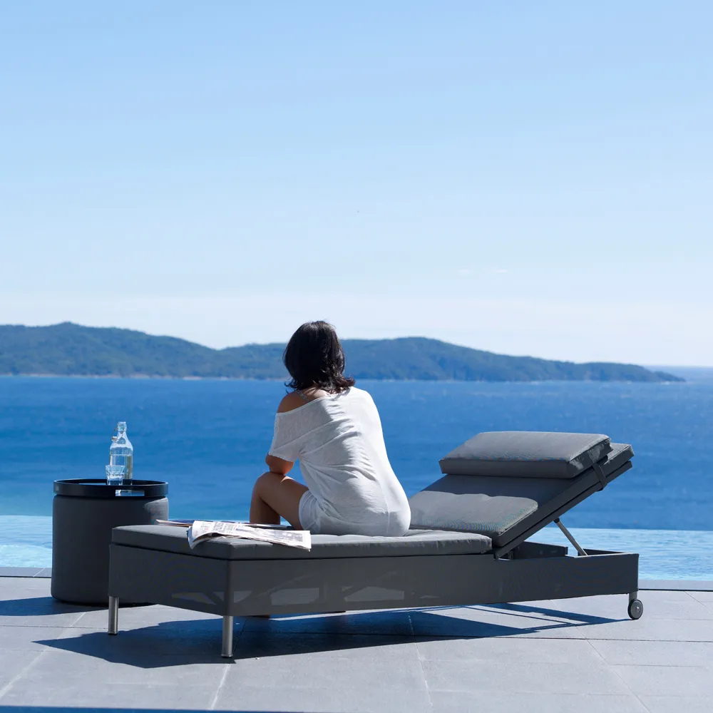 Leżak Rest, Cane-Line Natté Grey, podwójny Cane-line