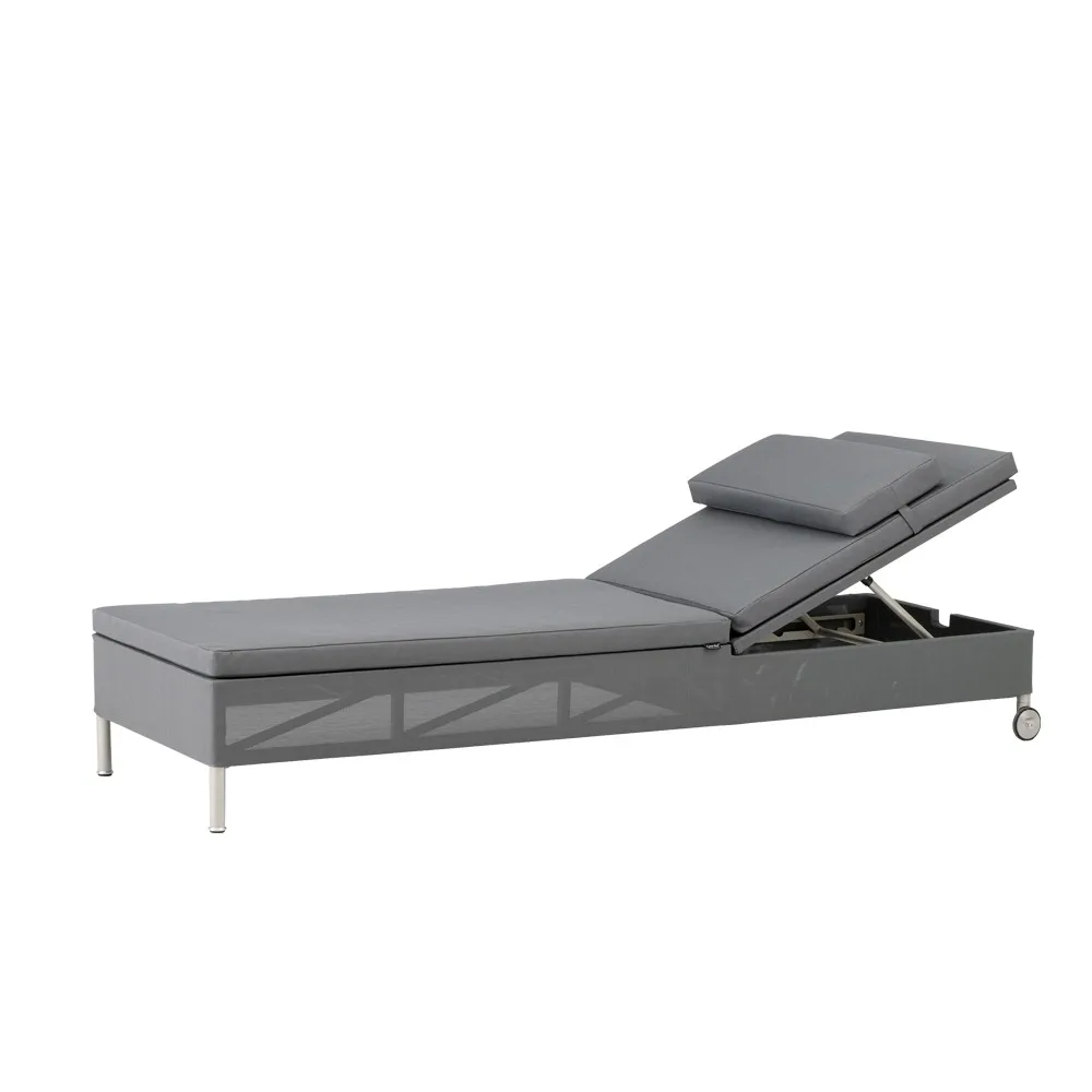 Leżak Rest, Cane-Line Natté grey, pojedynczy Cane-line