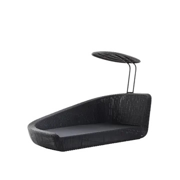 Leżanka Savannah - Black, prawostronna - Cane-line