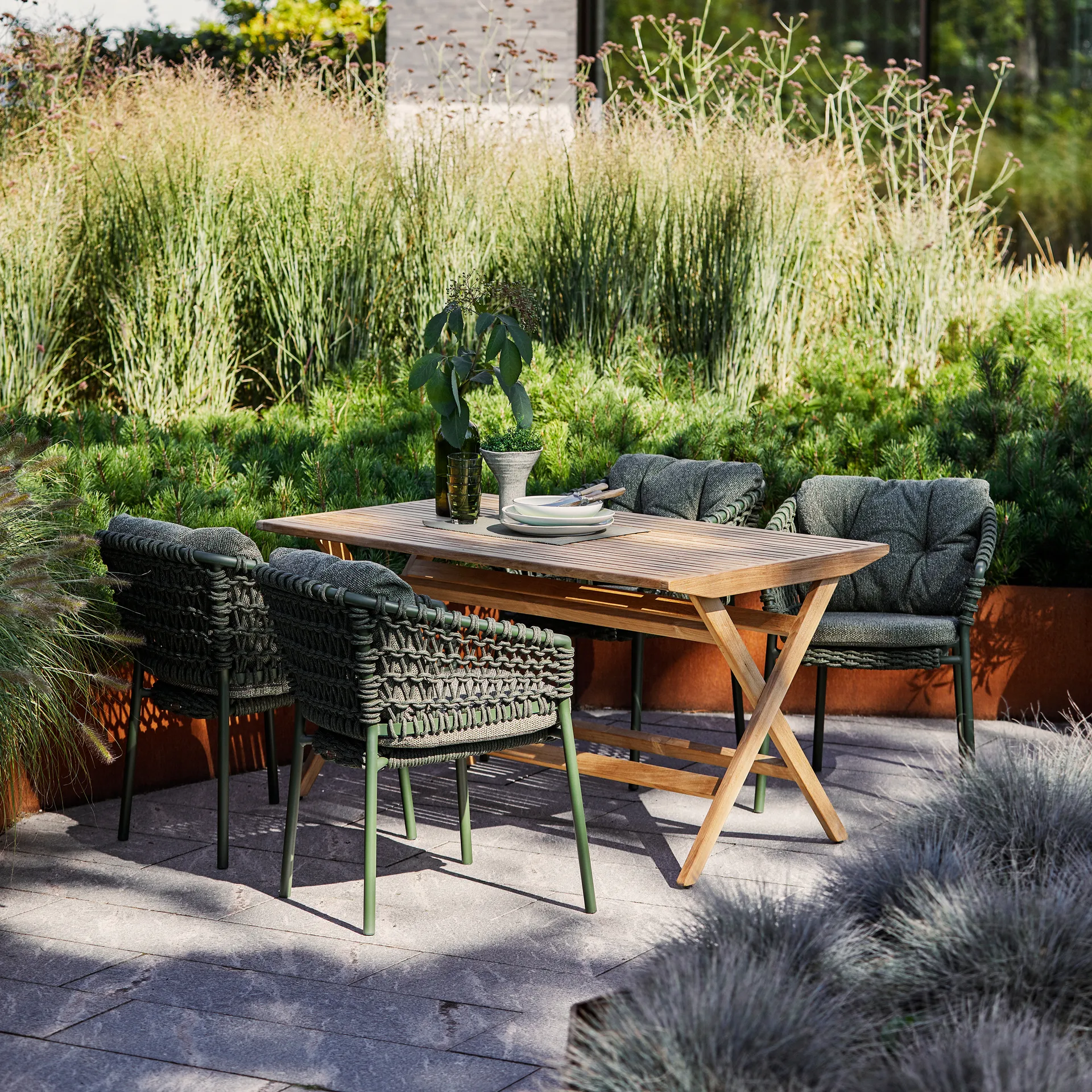 Ocean/Basket/Moments zestaw poduszek na krzesło, Wove dark green Cane-line