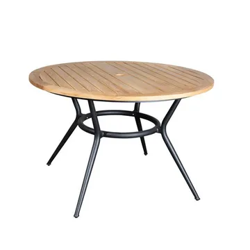 Okrągły stół jadalniany Joy - drewno tekowe-Lava Grey Ø120 cm - Cane-line