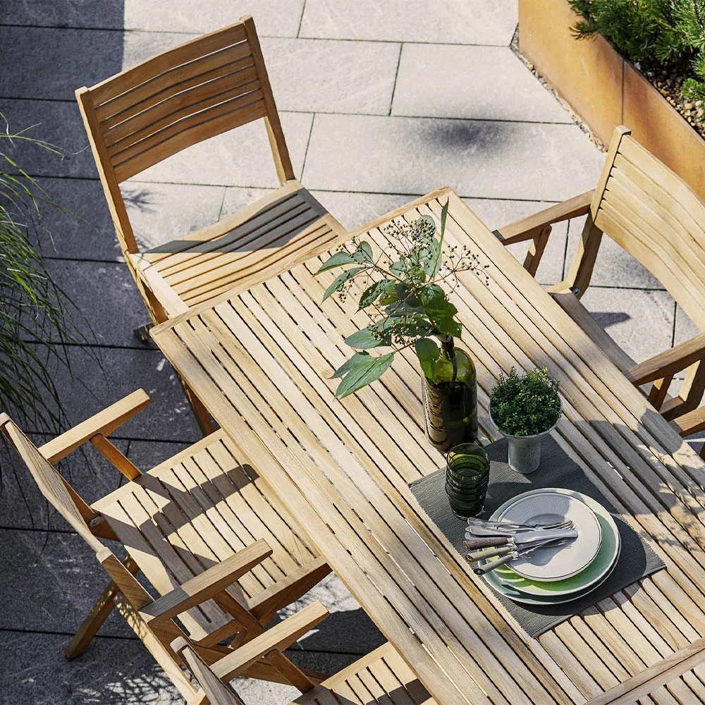 Skłądany stół Flip 140x80x72,5 cm, drewno tekowe Cane-line