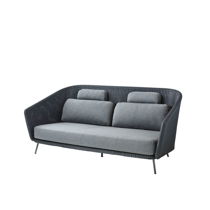 Sofa 2-osobowa Mega - Graphic, szare poduszki - Cane-line