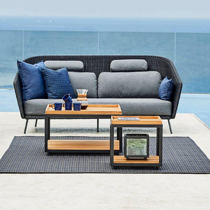 Sofa 2-osobowa Mega - Graphic, szare poduszki - Cane-line