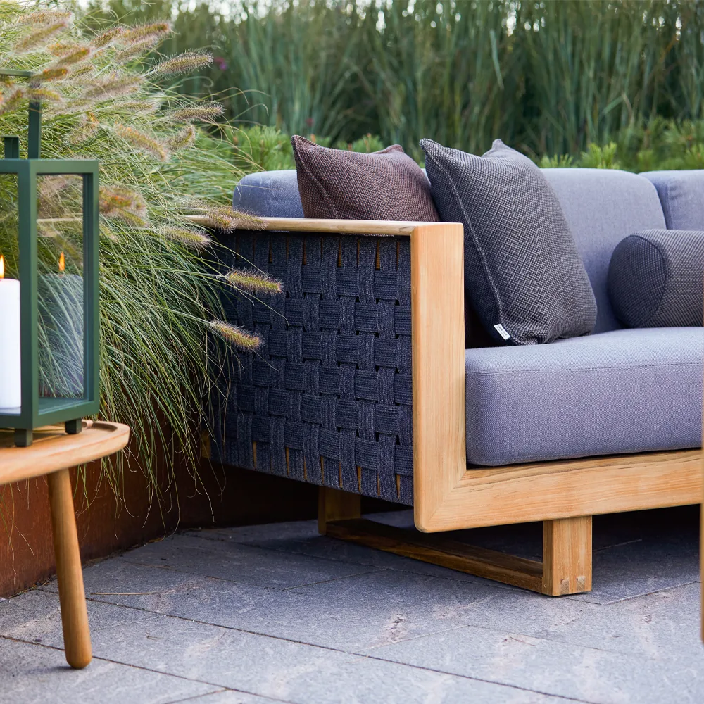 Sofa 3-osobowa Angle, Dark Grey, drewno tekowe Cane-line