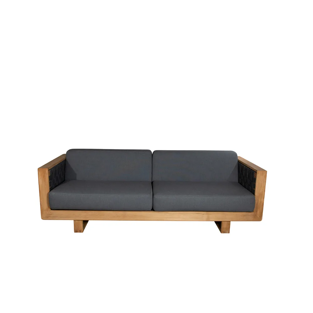 Sofa 3-osobowa Angle, Dark Grey, drewno tekowe Cane-line