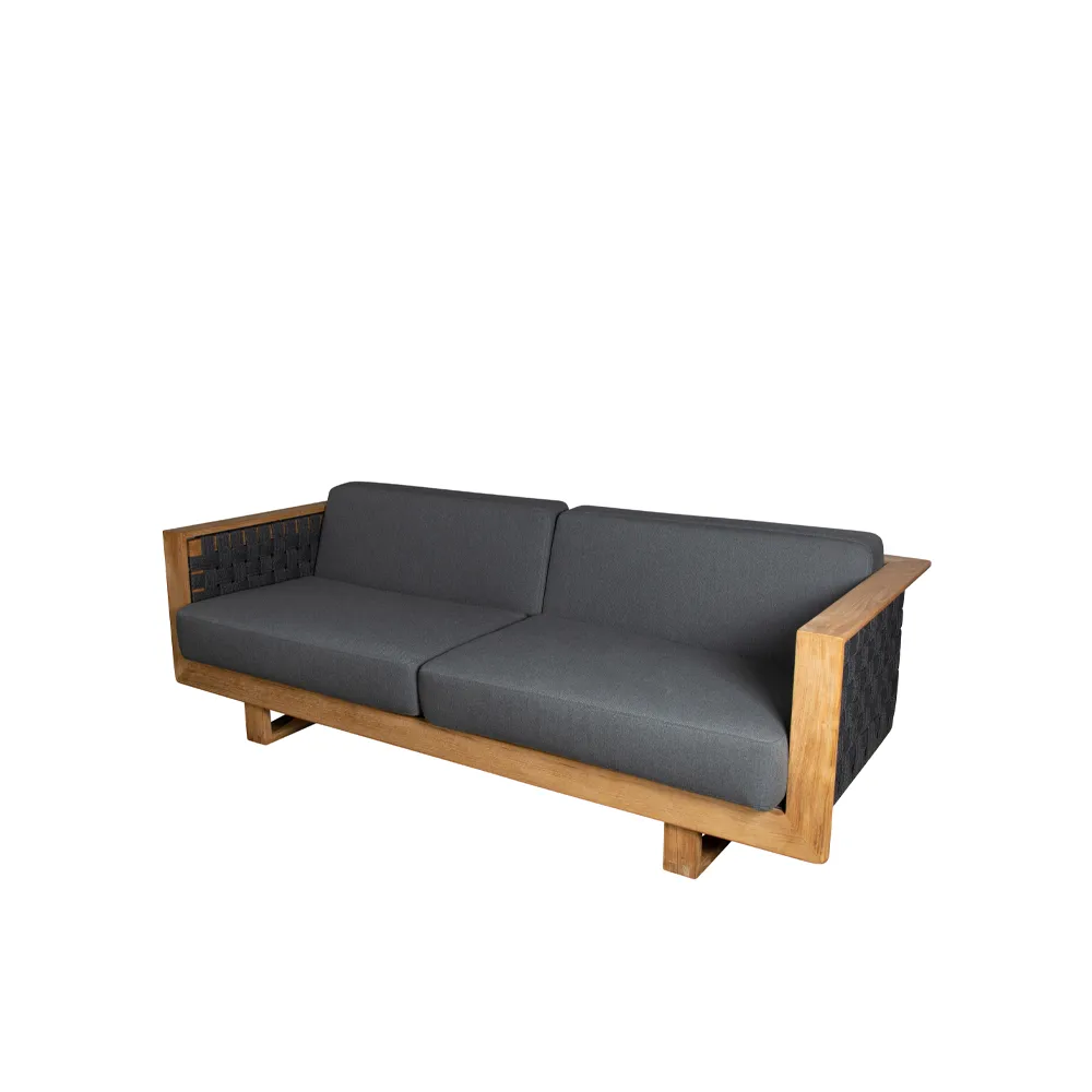 Sofa 3-osobowa Angle, Dark Grey, drewno tekowe Cane-line