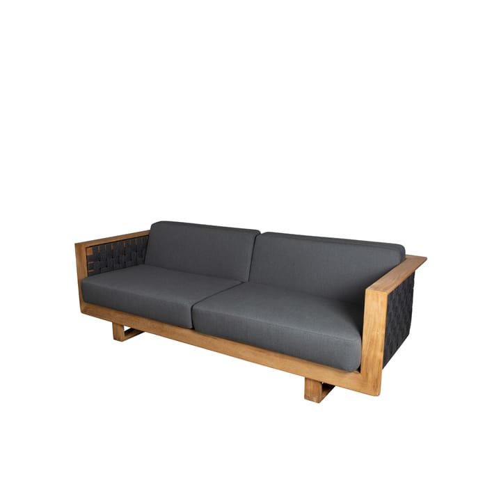 Sofa 3-osobowa Angle - Dark Grey, drewno tekowe - Cane-line