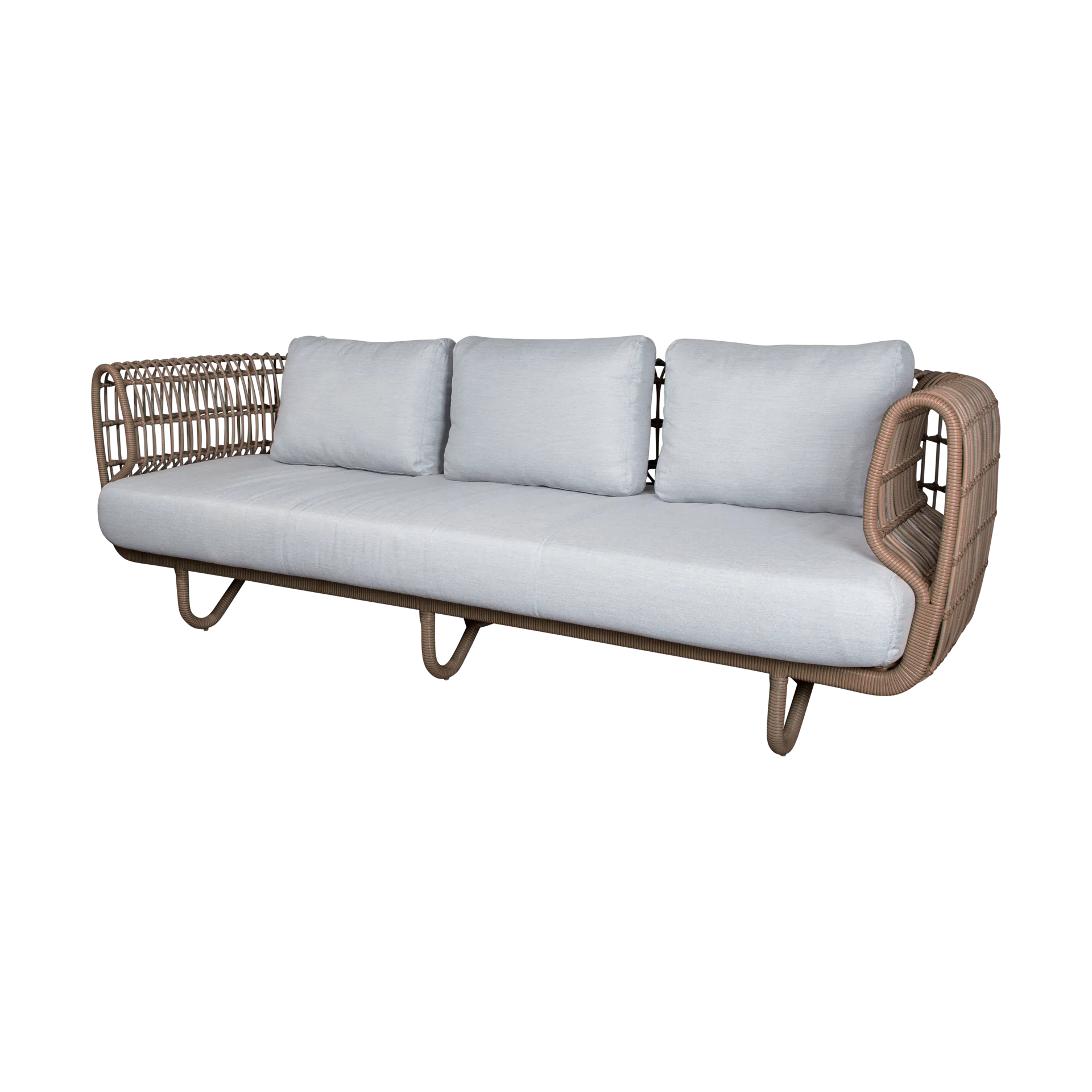 Sofa 3-osobowa Nest Weave, Naturalny, Cane-Line Natté Light Grey Cane-line