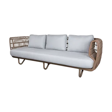 Sofa 3-osobowa Nest Weave - Naturalny, Cane-Line Natté Light Grey - Cane-line