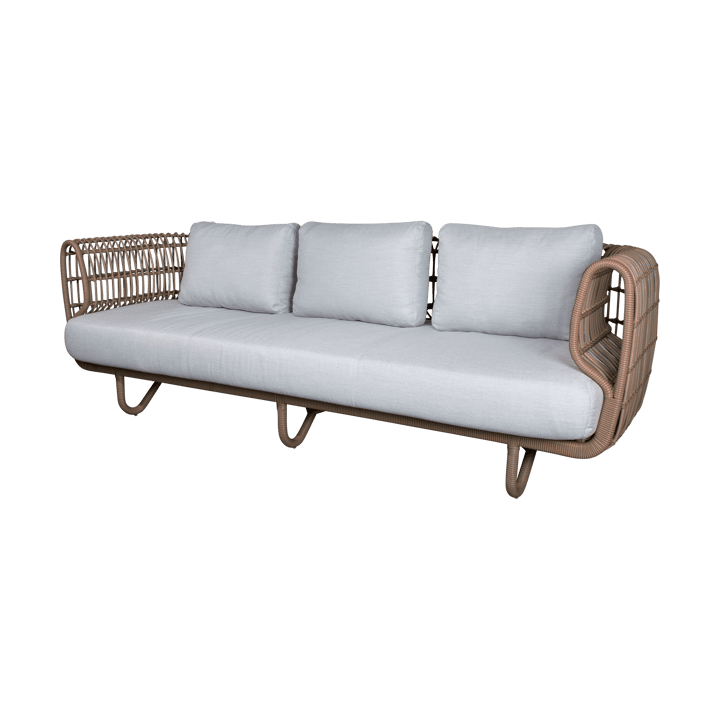 Sofa 3-osobowa Nest Weave - Naturalny, Cane-Line Natté Light Grey - Cane-line