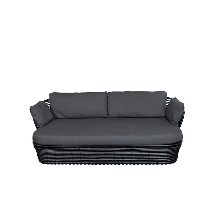 Sofa Basket 2-osobowa, Graphic grey, szare poduszki Cane-line