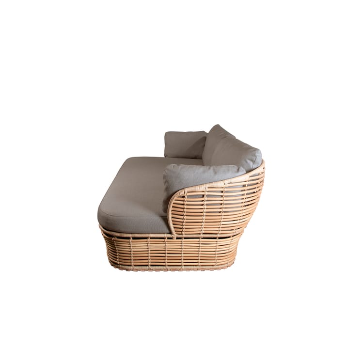 Sofa Basket 2-osobowa - Natural, szare poduszki - Cane-line