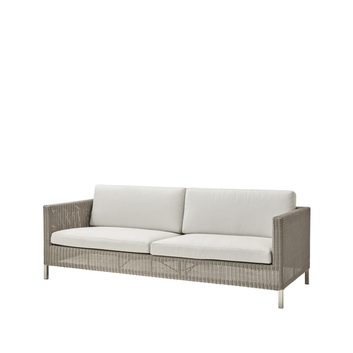 Sofa Connect 3-osobowa - Taupe, zestaw poduszek Cane-Line Natté White - Cane-line