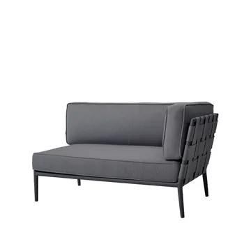 Sofa modułowa Conic - Cane-Line Airtouch grey, lewostronna, w zestawie z poduszkami - Cane-line