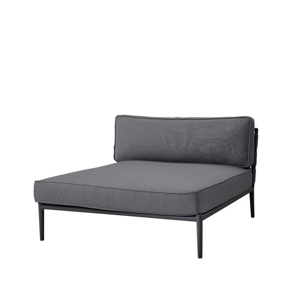 Sofa modułowa Conic, Cane-Line airtouch grey, leżanka, w komplecie z poduszkami Cane-line