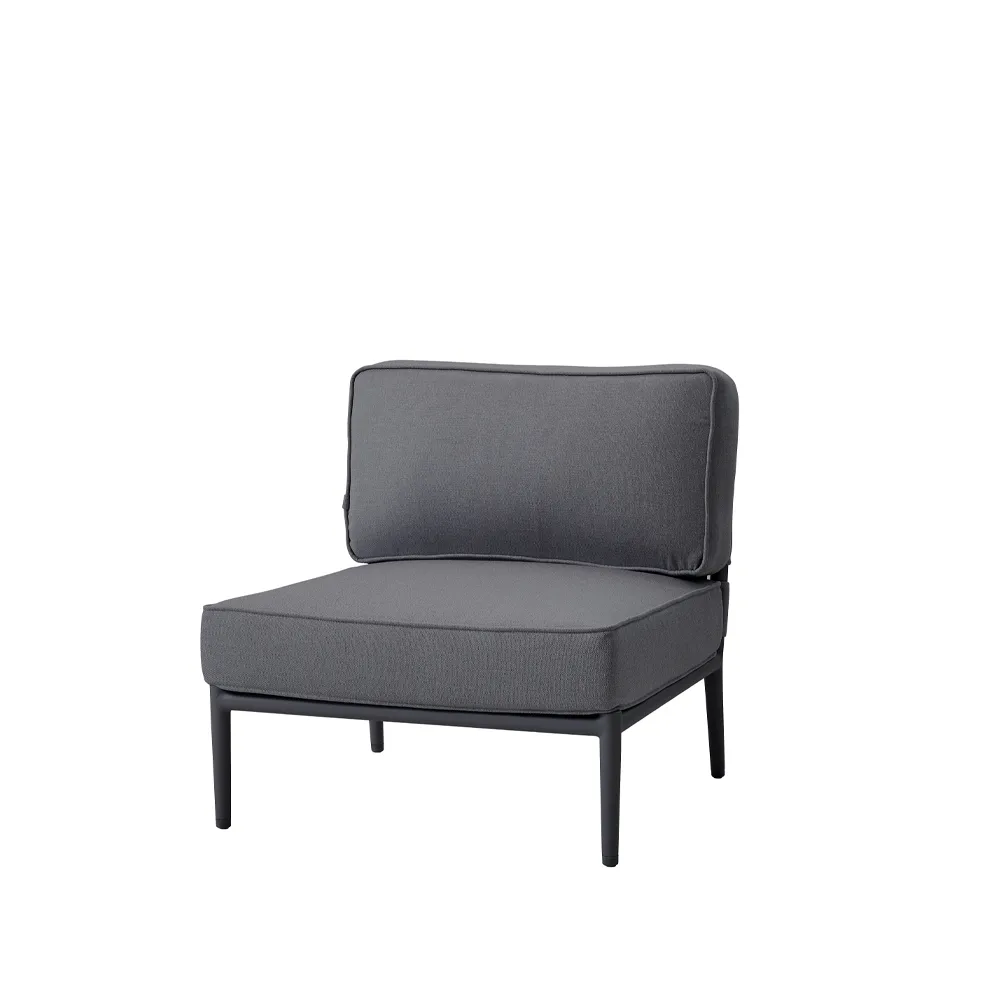 Sofa modułowa Conic, Cane-Line Airtouch grey, pojedynczy, w zestawie z poduszkami Cane-line