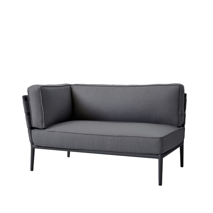 Sofa modułowa Conic - Cane-Line Airtouch grey, prawostronna, w zestawie z poduszkami - Cane-line