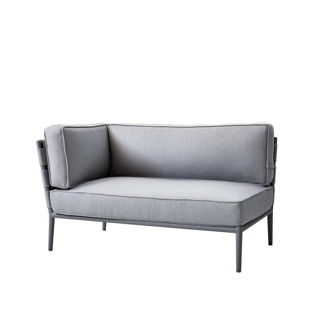 Sofa modułowa Conic, Cane-Line Airtouch Light Grey - prawostronna - w tym poduszki Cane-line