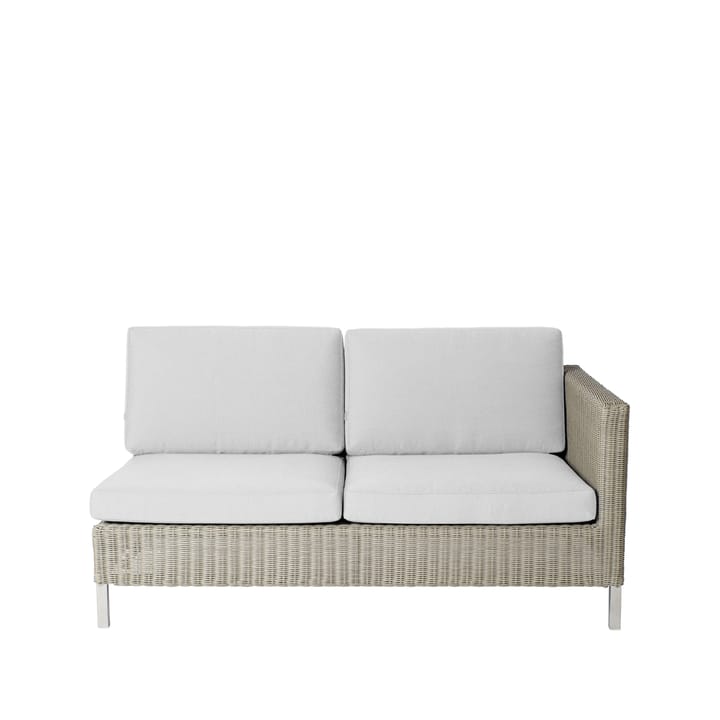 Sofa modułowa Connect - 2-osobowa taupe, lewostronna, białe poduszki - Cane-line