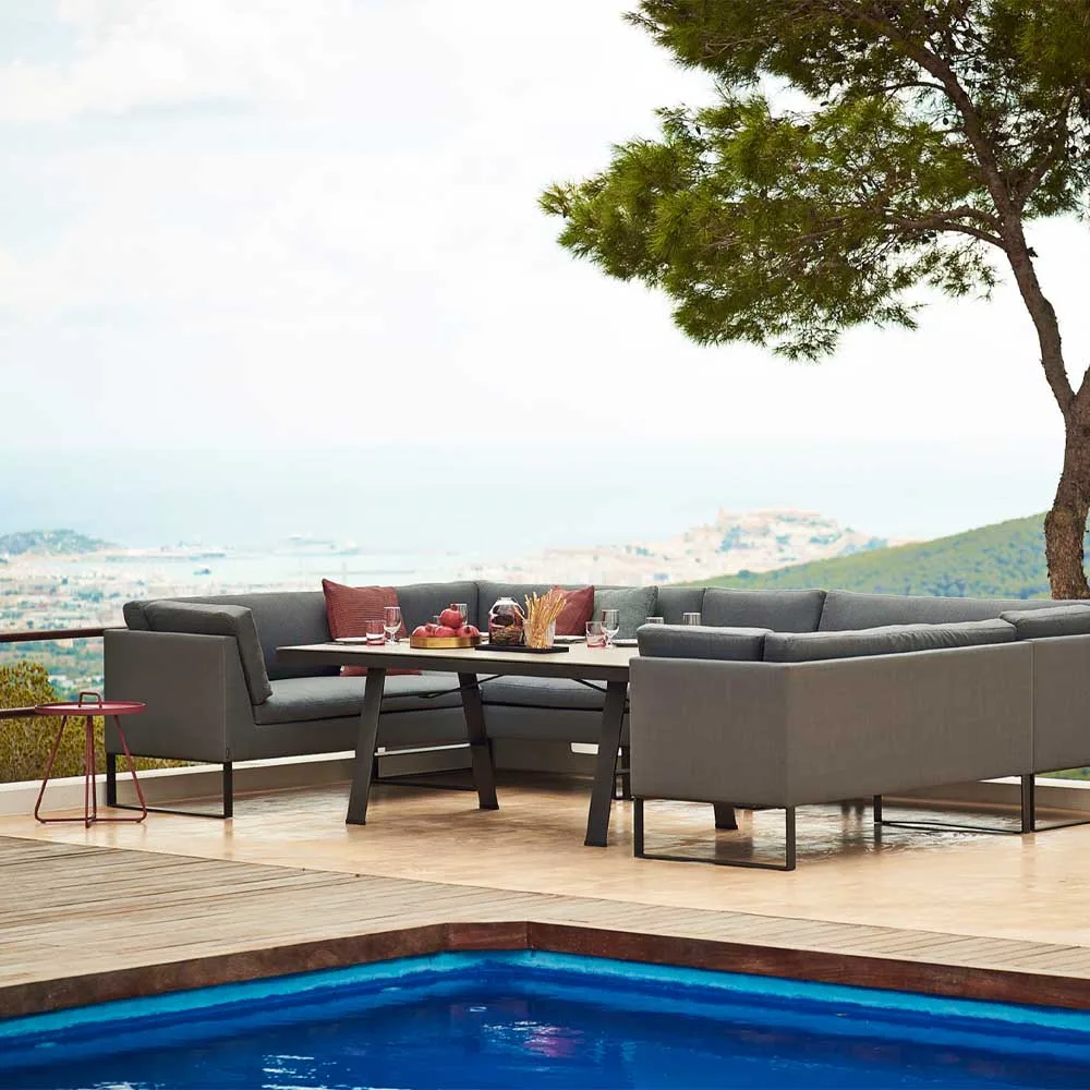 Sofa modułowa Flex, Grey, lewostronna, w zestawie z poduszkami Cane-line