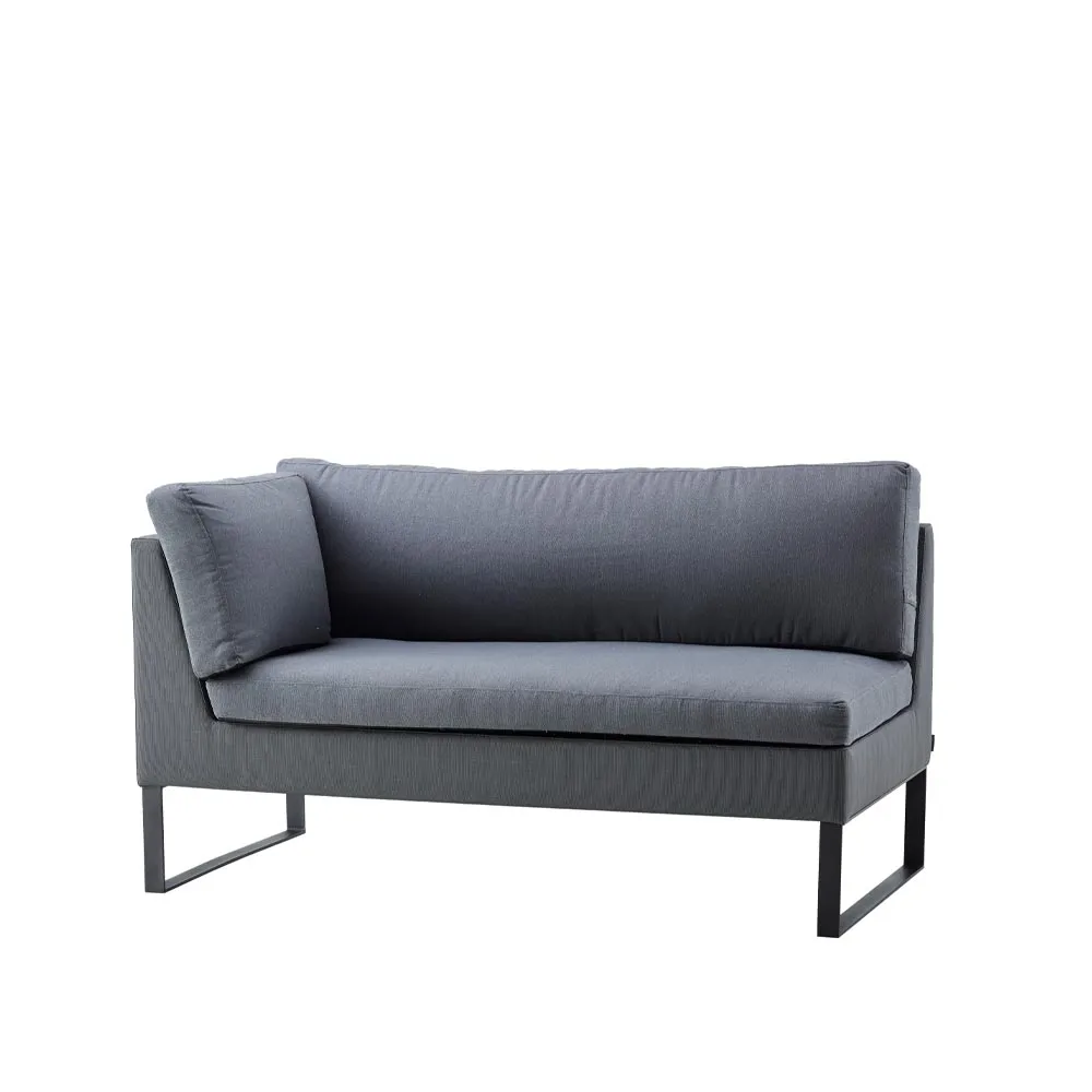 Sofa modułowa Flex, Grey, prawostronna, w zestawie z poduszkami Cane-line