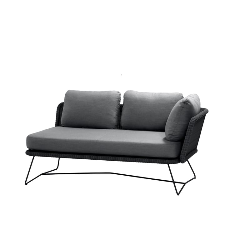 Sofa modułowa Horizon - Cane-Line Natté Grey-lewostronna-Black stelaż - Cane-line