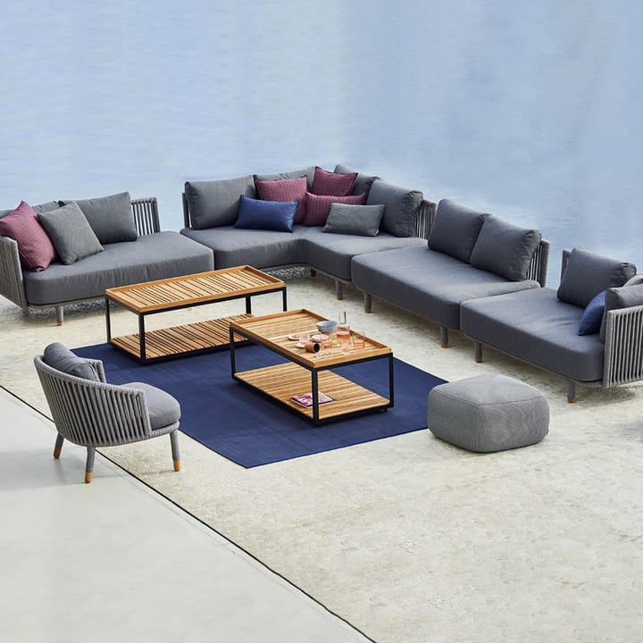 Sofa modułowa Moments - 2-osobowa szara, lewostronna, Cane-Line soft rope - Cane-line