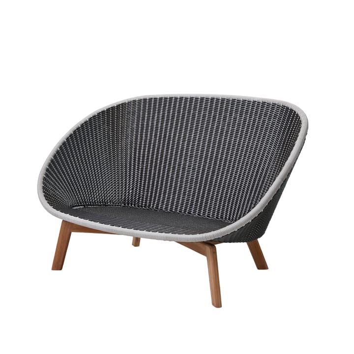 Sofa Peacock Weave - 2-osobowa grey/light grey, nogi z drewno tekoweu - Cane-line